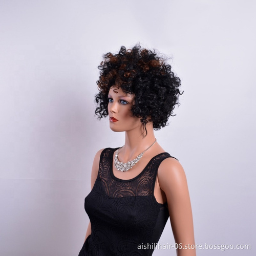 Aishili wholesale explosive Synthetic hair Afro Kinky deep Curly water wave wig for black women